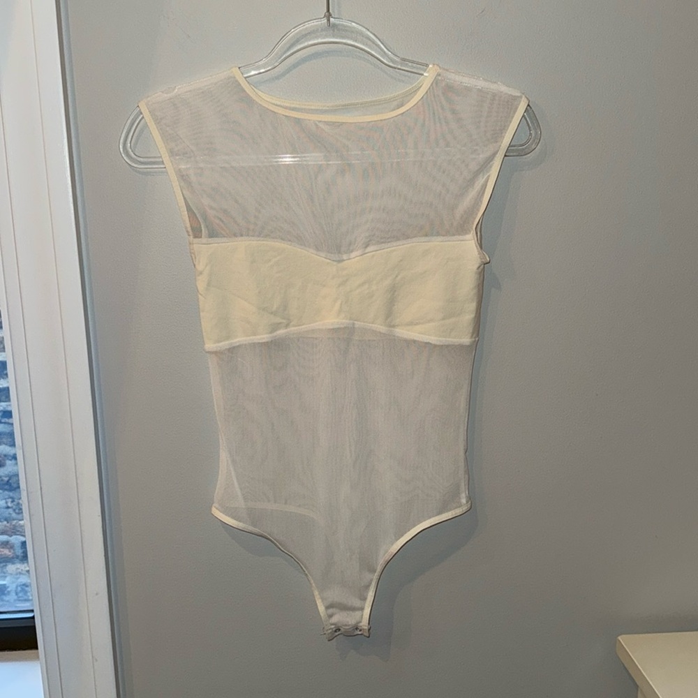 Free People Cream Bodysuit